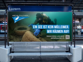 Werbekampagne Abfalltaucher